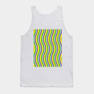 Purple Gold Green Waves Tank Top